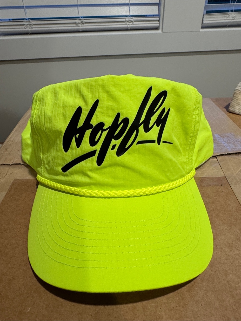 Hopfly Brewing Neon Yellow Rope-Trim Cap